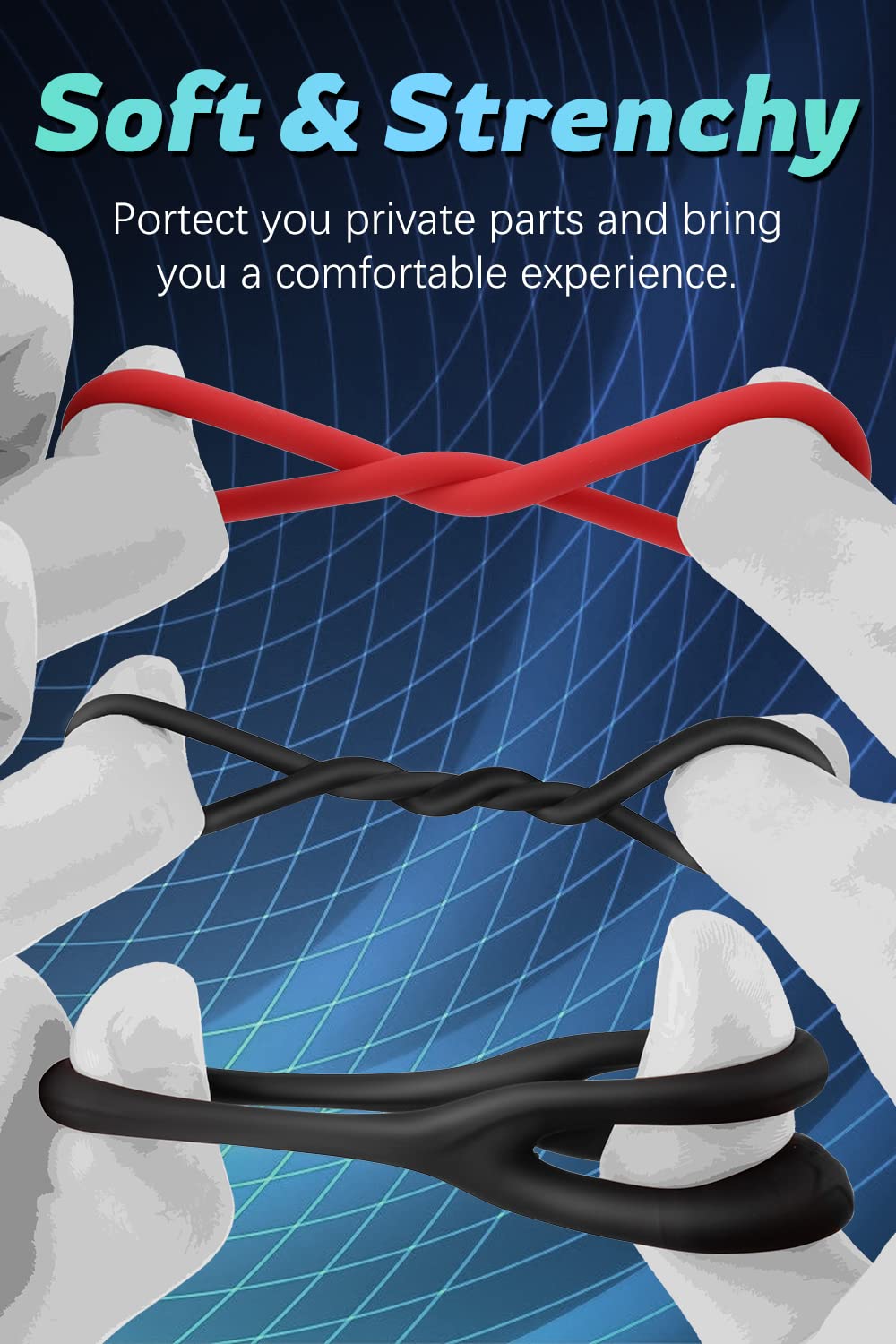 Silicone Cock/ Penis Rings Set with 7 Different Sizes