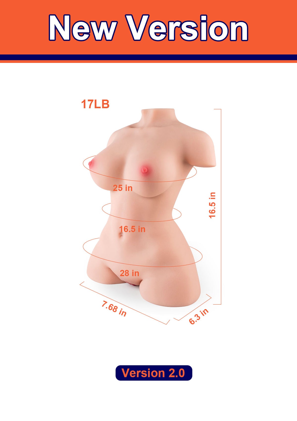 April - 17LB Realistic TPE Sex Doll Torso