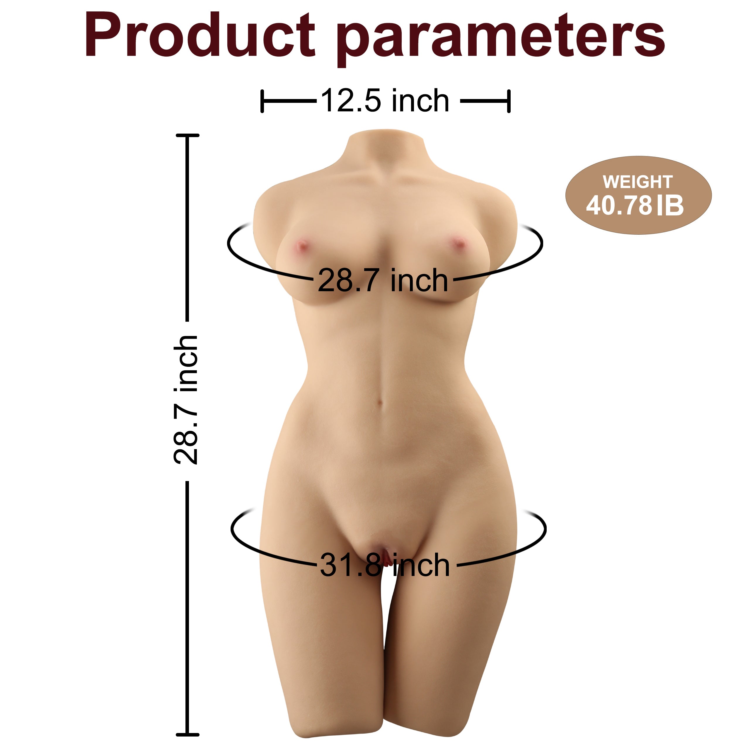minisexdoll Lauren - 40.78LB Life-Size Torso Sexy Doll, Both Vagina And Anus Can B – BloomDoll